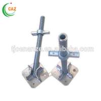 Formwork Scaffolding System Electro Galvanized Adjustable Swivel Base Screw Jack with Nuts